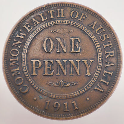1911 Commonwealth Of Australia One Penny (London Mint)