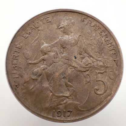 1917 France 5 Centimes (Bronze)