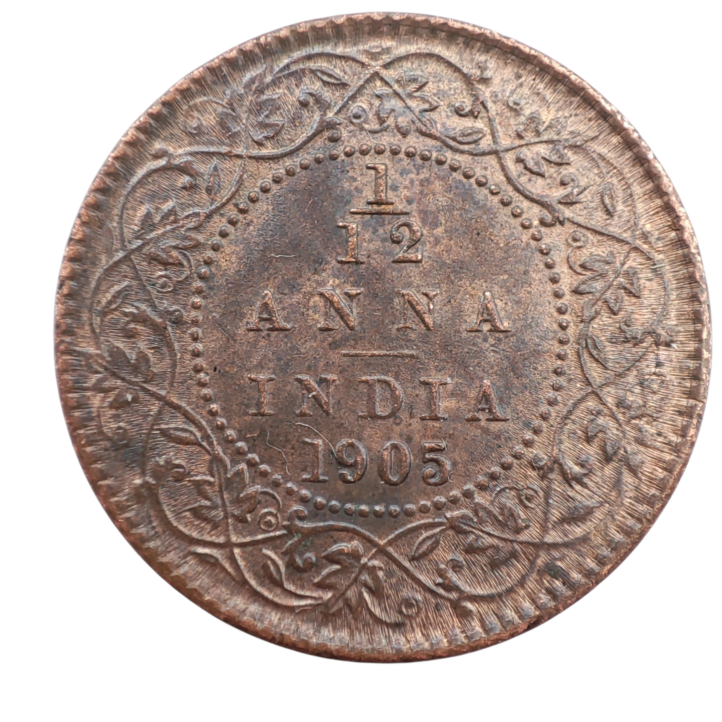 1905 British India 1/12 Anna, Edward VII, Calcutta Mint