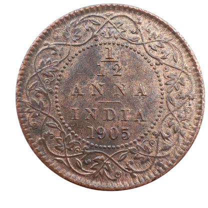1905 British India 1/12 Anna, Edward VII, Calcutta Mint