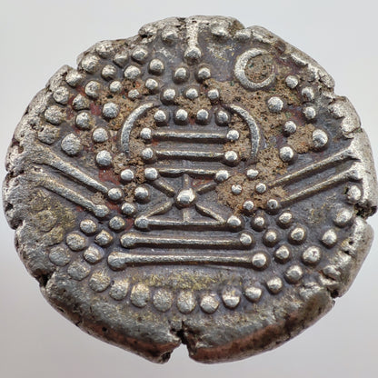 Chalukyas of Gujarat: Silver Gadhaiya Paisa (Drachm) Anonymous Issue c. 1030-1120CE