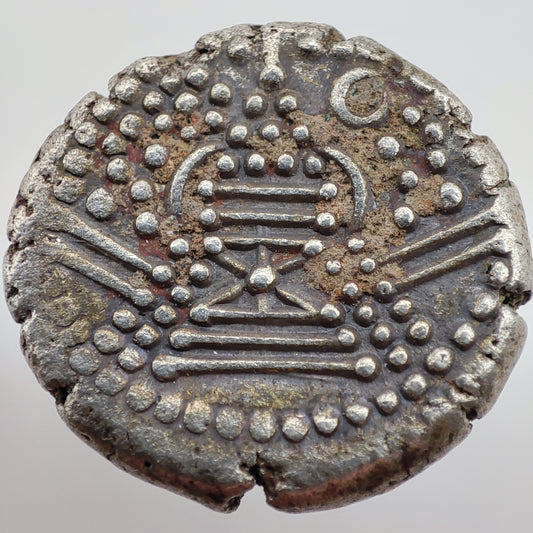 Chalukyas of Gujarat: Silver Gadhaiya Paisa (Drachm) Anonymous Issue c. 1030-1120CE
