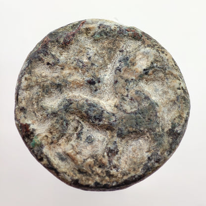 58-12BCE Indo-Scythian Lead Double Unit, Rajuvula, Lion & Herakles