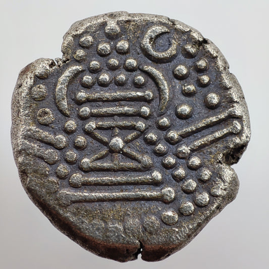 Chalukyas of Gujarat: Silver Gadhaiya Paisa (Drachm) Anonymous Issue c. 1030-1120CE