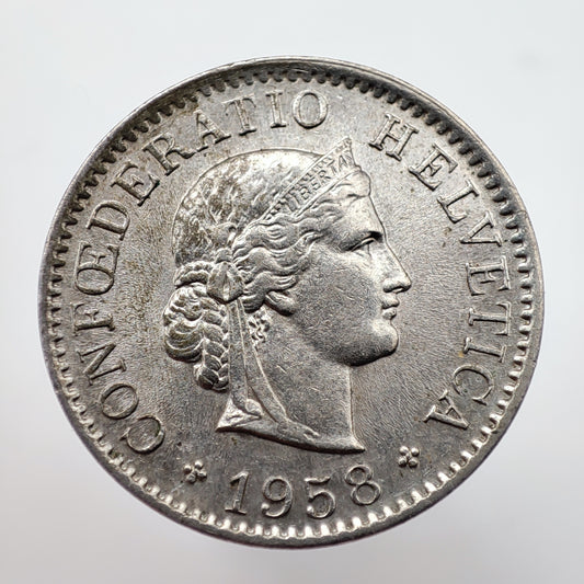 1958 Switzerland 5 Rappen (Libertas)