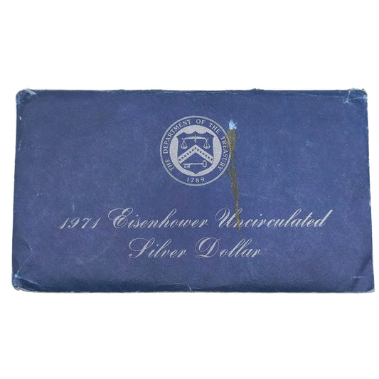 1971 S USA Silver Eisenhower Dollar - Uncirculated in Original Packaging
