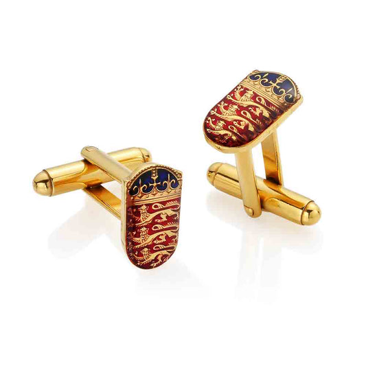 One Shilling Shield - Enamelled Coin Cufflinks