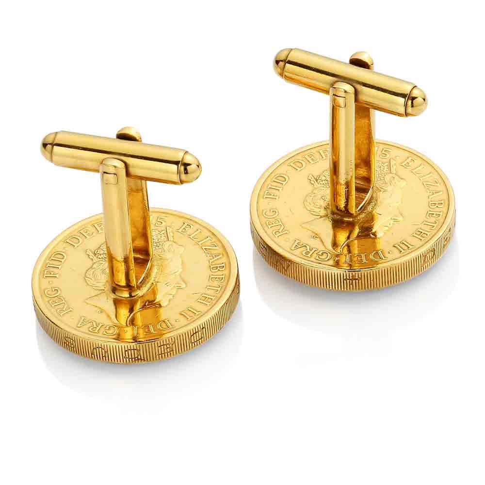 2015 One Pound - Enamelled Coin Cufflinks