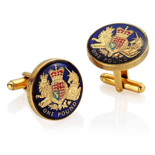 2015 One Pound - Enamelled Coin Cufflinks
