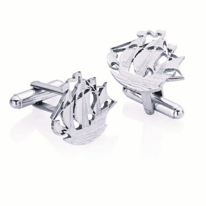 Halfpenny Ship - Cut Out Coin Cufflinks
