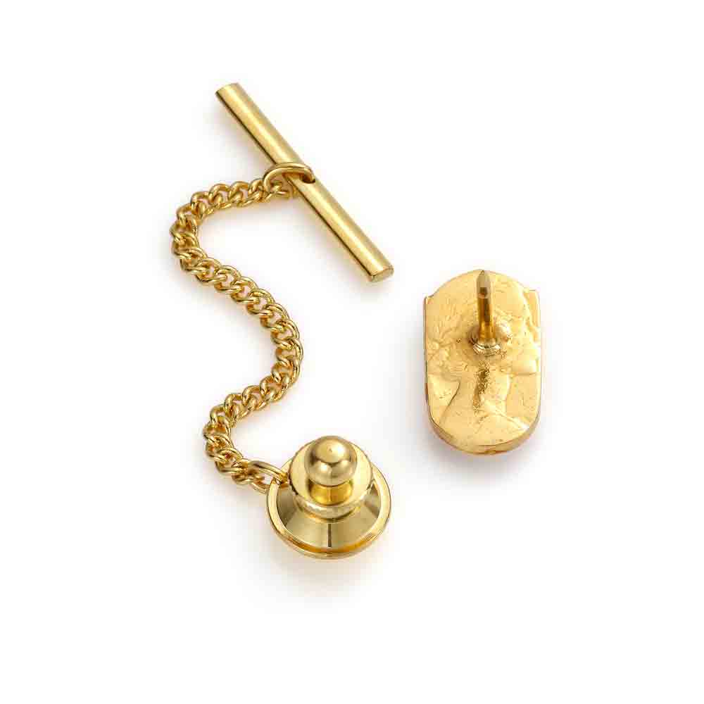 Shilling Shield - Enamelled Coin Tie Pin