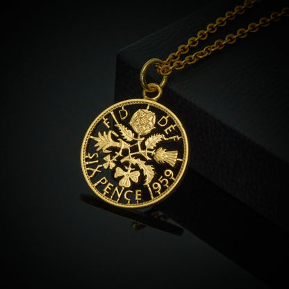 Sixpence (1953-1967) - Cut Out Coin Necklace