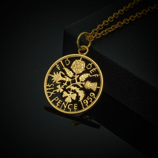 Sixpence (1953-1967) - Cut Out Coin Necklace